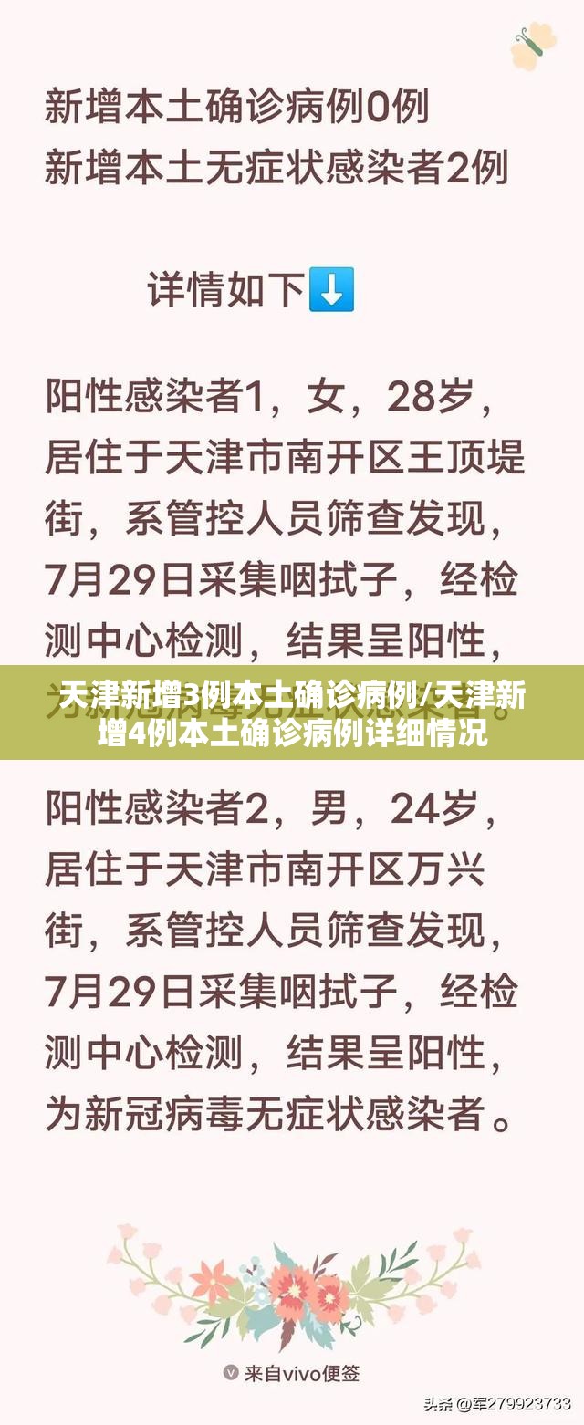 天津新增3例本土确诊病例/天津新增4例本土确诊病例详细情况