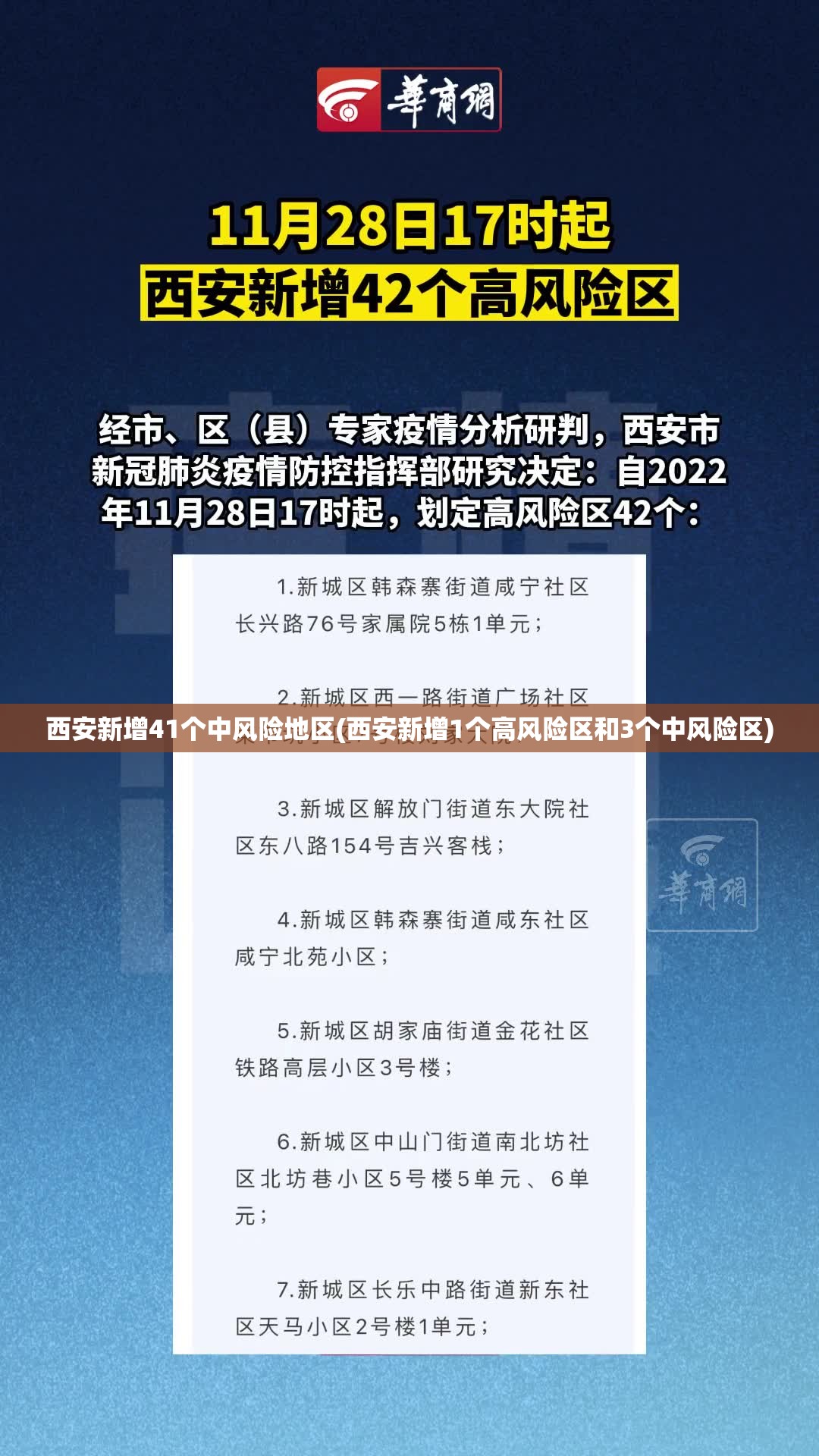 西安新增41个中风险地区(西安新增1个高风险区和3个中风险区)