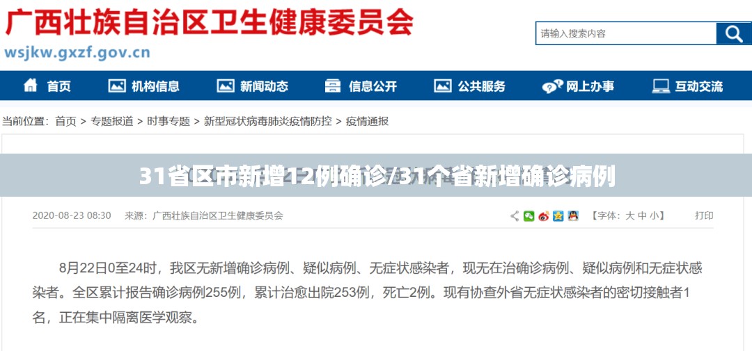 31省区市新增12例确诊/31个省新增确诊病例