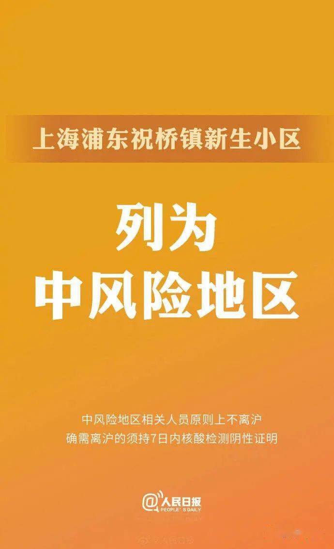 【上海新增1地为高风险地区，上海一地升级为中风险】
