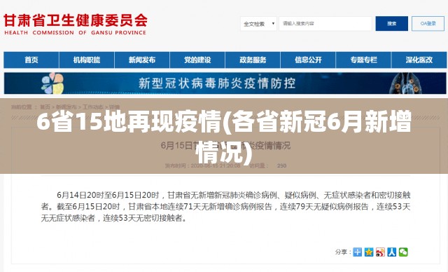 6省15地再现疫情(各省新冠6月新增情况)
