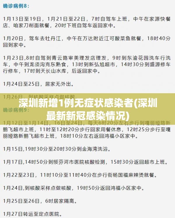 深圳新增1例无症状感染者(深圳最新新冠感染情况)