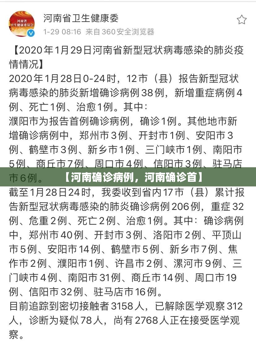 【河南确诊病例，河南确诊首】