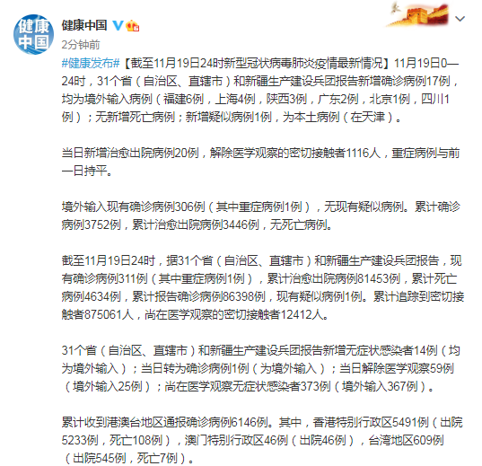 【31省区市新增7例境外输入病例，31省份新增境外输入确诊病例】