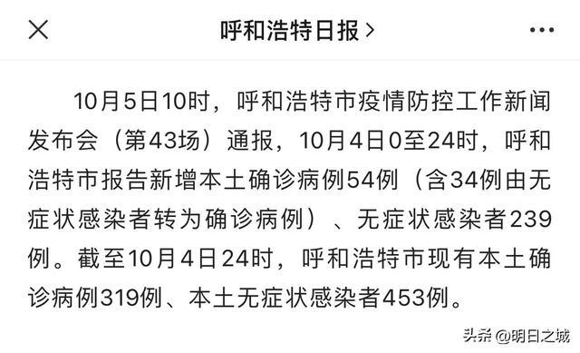 呼市最新疫情情况(呼和浩特最新今天消息)