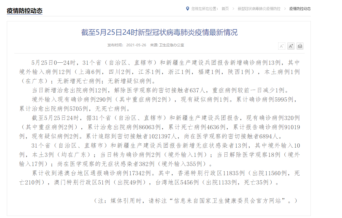 今天全国31个省疫情最新消息/今天全国31个省疫情最新消息查询