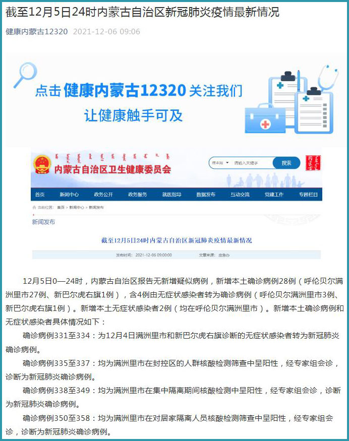内蒙古新增本土确诊病例28例/内蒙古新冠肺炎最新情况
